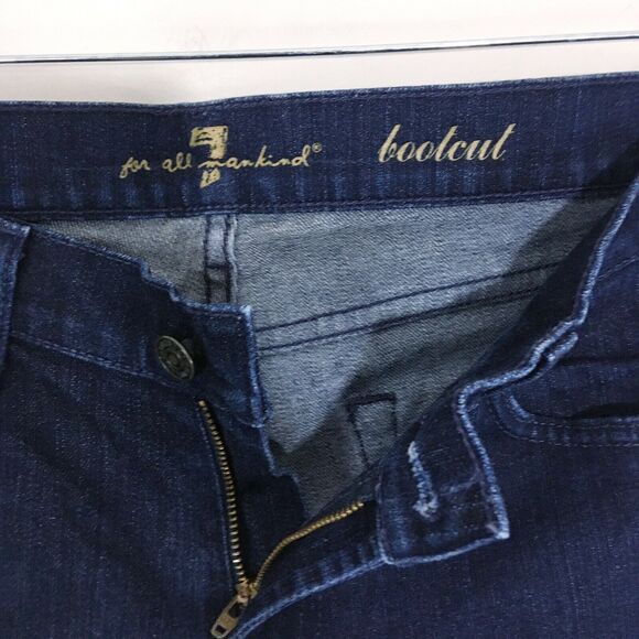 7 For All Mankind Bootcut Jeans Denmark Chain Link Embroidered Pockets Size 29 S - Picture 5 of 13